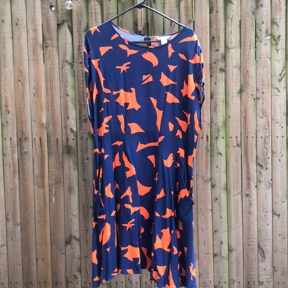 Gorgeous Orange & Navy Dress